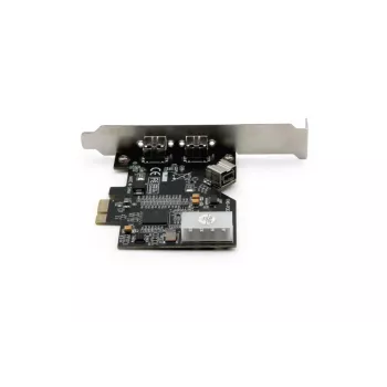 DIGITUS IEEE 1394b interfacekort, PCIe 3 porte, 2x9-polet ekstern + 1x9-polet intern