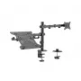 Monitorholder Gembird MA-DA-03 til 32 inch skærme, bordklemme/gennemføring, dobbeltarm, VESA 75x75–100x100, sort