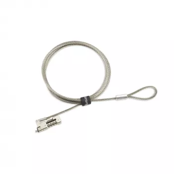 Kensington slank NanoSaver 2.0 EQ kombinationslås til laptop, 1,8 m, Kensington, kodelås, rustfrit stål, zinkstål, sølv