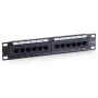 Equip 12-port Cat.5e uafskærmet patchpanel, sort