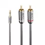 Lindy 5 m 3,5 mm jack til RCA lydkabel, Cromo Line, 3,5 mm jack, han, 2 x RCA, han, 5 m, antracit