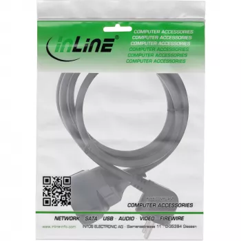 InLine forlængerkabel type F vinklet, sort, 20 m