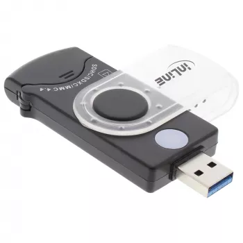 InLine USB 3.0 mobil kortlæser med 2 slots til SD SDHC SDXC microSD