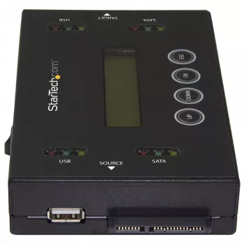 StarTech.com 1:1 standalone harddiskduplikator og -sletter, USB-thumb drive og SATA HDD/SSD harddiskkonler og -sletter, LCD-display, TAA-kompatibel, operativsystemuafhængig