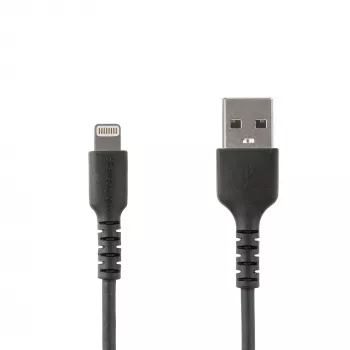 StarTech.com 0,91 m (3 fod) robust sort USB-A-til-Lightning-kabel – slidstærkt, robust aramidfiber-USB-Type-A-til-Lightning-opladnings-/synkroniseringskabel – Apple MFi-certificeret til iPad/iPhone 12