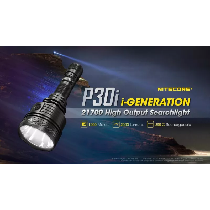 Nitecore P30i sort håndlygte LED
