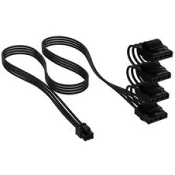 Corsair Premium-Sleeved 4x 4-Pin-Molex-kabel, til Type-5-strømforsyning – sort