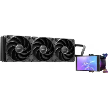 Antec Vortex View 360 AIO CPU Liquid Cooler with LCD Display, 120 mm, Black