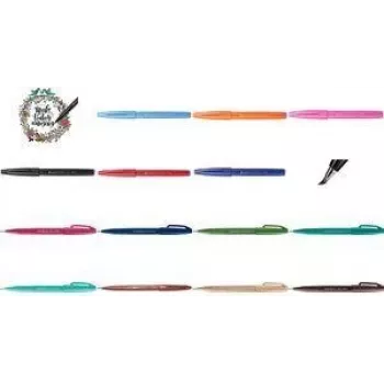 Calligraphy Pen PENTEL SES15C-B — Red, Water-based Ink, 1 pc