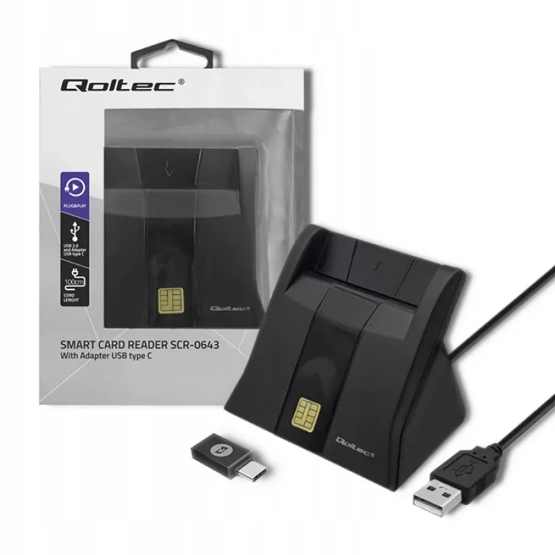 Qoltec 50643 chipkortlæser, USB 2.0
