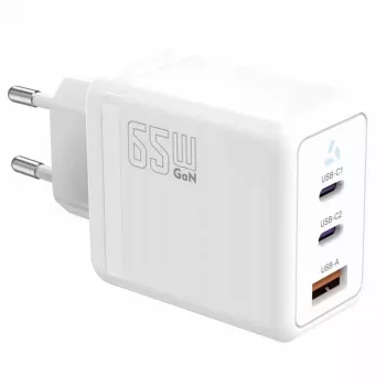Oplader TB AZTBXUL3USB65WW — 65W USB-C Power Delivery med 2 tilslutninger (1x USB-C, 1x USB-A)