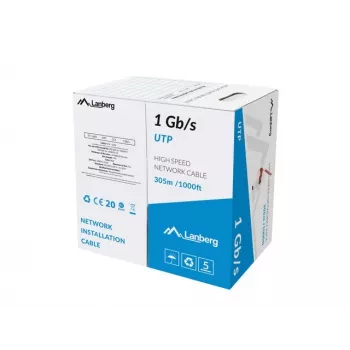 Lanberg LCU6-10CC-0305-R netværkskabel U/UTP 305 m, 1 Gbit/s, 23 AWG, CCA, 250 MHz, rød
