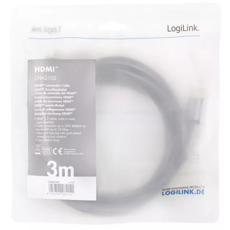 HDMI-kabel LogiLink CHA0102 3 m
