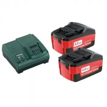 Metabo 685050000 Basic-sæt, 2x 4,0 Ah 18 V batteri- og opladersæt