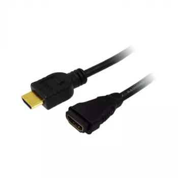 LogiLink CH0057 High-Speed HDMI-forlængerkabel med Ethernet, HDMI 1.4, A-stik til A-hunstik, 4K/30, forgyldt, 3 m, sort