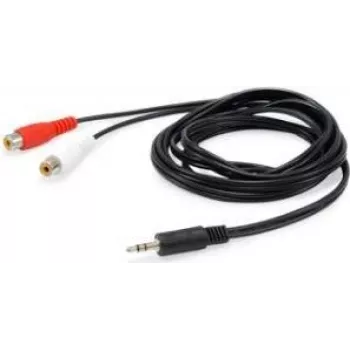 Equip 147093 lydkabel, 2 x RCA-hun til 3,5 mm-han, 2,5 m, sort