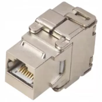 Alantec MKB-S6-1 RJ45-keystone-bøsning, STP Cat6, værktøjsfri, sølv