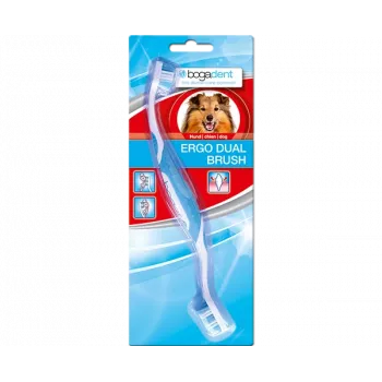 BOGAR Bogadent Ergo Dual Brush Mini dobbeltsidet tandbørste til hunde, 1 stk.