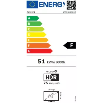 Philips 43PQS9001/12 43 inch 4K UHD LED Smart TV med Dolby Vision og Dolby Atmos
