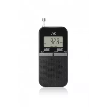 JVC RAE411B bærbart AM/FM-radio med analog tuner, sort