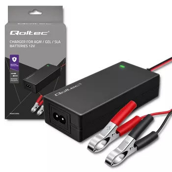 Qoltec automatisk batterilader AGM GEL STD 12V 4A 48W LED kabel 1,8m