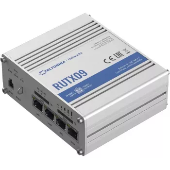 Teltonika RUTX09 Industrial 4G LTE-A Cat 6 mobilrouter med 4-port Gigabit-switch, dual SIM, GNSS