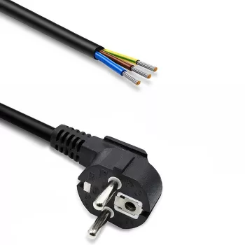 QOLTEC strømkabel SCHUKO CEE vinkelstik Cu afisoleret 1,5m sort