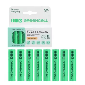 GREEN CELL batterier 8xAAA HR03 950mAh NiMH