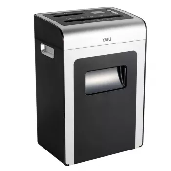 DELI E9917EU makulator, krydssnit, 10 ark, 20L, sort