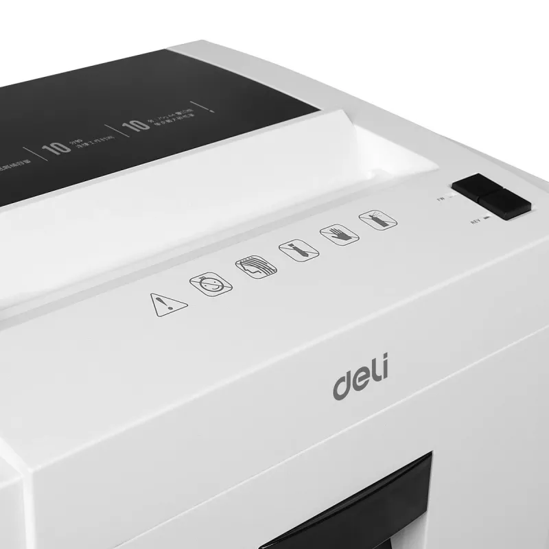 Deli E9952 makulator, krydssnit, 10 ark, 21L, sort