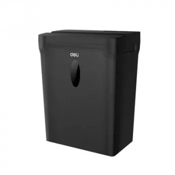 DELI ET014 makulator med krydssnit, 10 ark, P-4-sikkerhed, 21L-beholder, sort