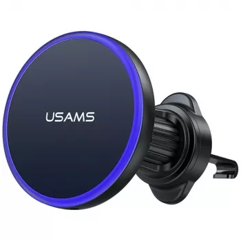 USAMS Magnetisk ventilationsdysestativ til smartphones, 360° rotation, sort