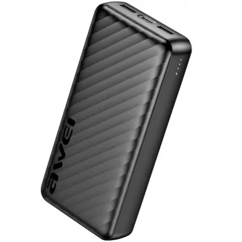 AWEI P6K Pro Powerbank 20000mAh 2xUSB-A/USB-C sort