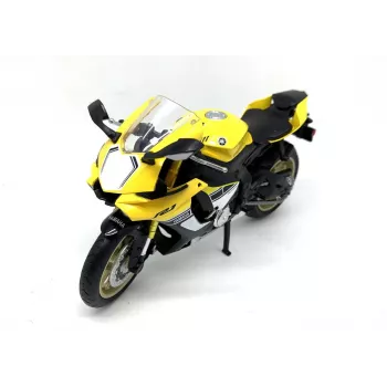 PULIO motorcykel MSZ 1/12 Yamaha YZF-R1 gul diecast-model