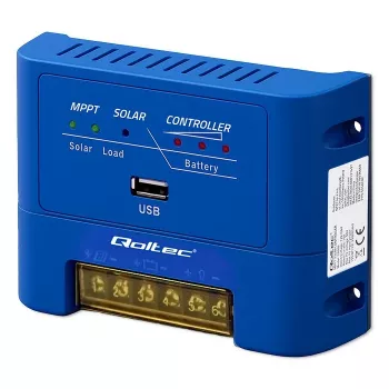 QOLTEC MPPT 15A solcelleladeregulator 12V/24V til LiFePO4, gel, AGM, flooded, sealed lead-acid med LCD og RS485