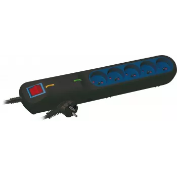 LESTAR LF 2001A Surge Protector Power Strip, 3 Outlets, 3 m, Black