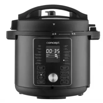 CONCEPT CK8000 multikoger med varmluftsfriturefunktion, 6L gryde, 3,5L kurv, 1500W, 10 programmer, sort/sølv