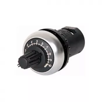 Eaton M22-R10K potentiometer-frontdel, 10 kOhm, lineær karakteristik, enkeltdrejning, frontpanelmontage, IP66/IP67/IP69K