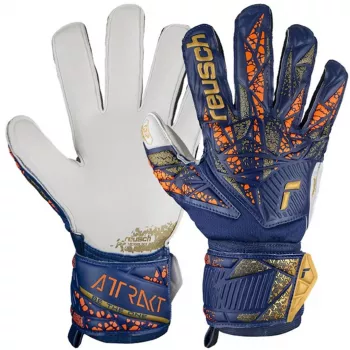 Reusch Attrakt Grip målmandshandsker dybblå/hvid/lysende orange størrelse 11