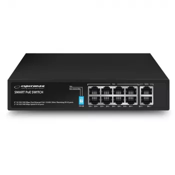 Esperanza 10-port PoE+-switch 10/100/1000 120W MATRIX ENS108