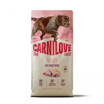 CARNILOVE TRUE FRESH Tørfoder til hunde med kalkun til voksne hunde af alle racer 12 kg