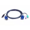 ATEN intelligent KVM-kabel 2L-5502UP - tastatur, video, mus (KVM) kombinationskabel