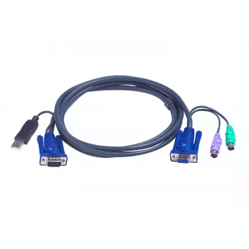ATEN intelligent KVM-kabel 2L-5502UP - tastatur, video, mus (KVM) kombinationskabel