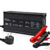 Qoltec 12V 20A intelligent LiFePO4-batterioplader med LED-display og aktiv køling