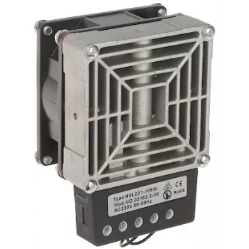 DELTA OPTICAL HVL-031-100W 100W DIN-skinne blæservarmeapparat med PTC-element, 230V AC, IP20, berøringssikker
