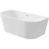 DEANTE KDS_015W vægmonteret eller fritstående akryl-badekar 150 cm, oval, hvid, 220 l kapacitet, integreret overløb, inkl. click-clack-afsløb