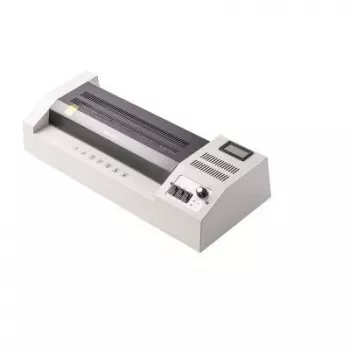 DELI kontorlamineringsmaskine E3895-EU A3 | 250 mm/min varmvalselaminering, maks. 125 mikron, anti-jam, koldlaminering, sort/sølv