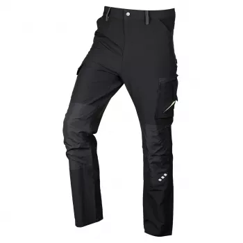 NEO TOOLS Mix&Match 4-vejs stretch-arbejdsbukser, sort-grøn, størrelse S