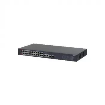 Dahua CS4228-24GT-375 24-port Gigabit PoE managed switch, 2x Gigabit RJ45 + 2x SFP-uplink, 375 W PoE-budget, Layer 2