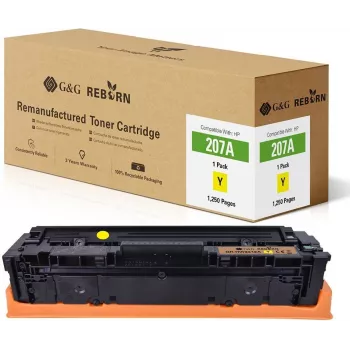 G&G Reborn gul tonerpatron som erstatning for HP 207A (W2212A) – 1250 sider